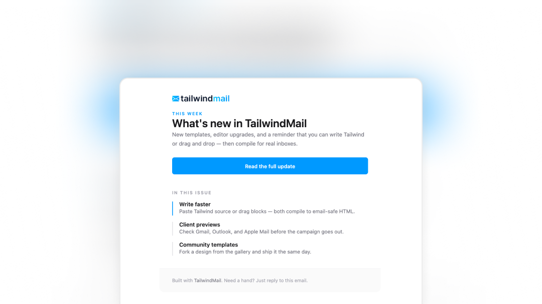 Newsletter email template preview